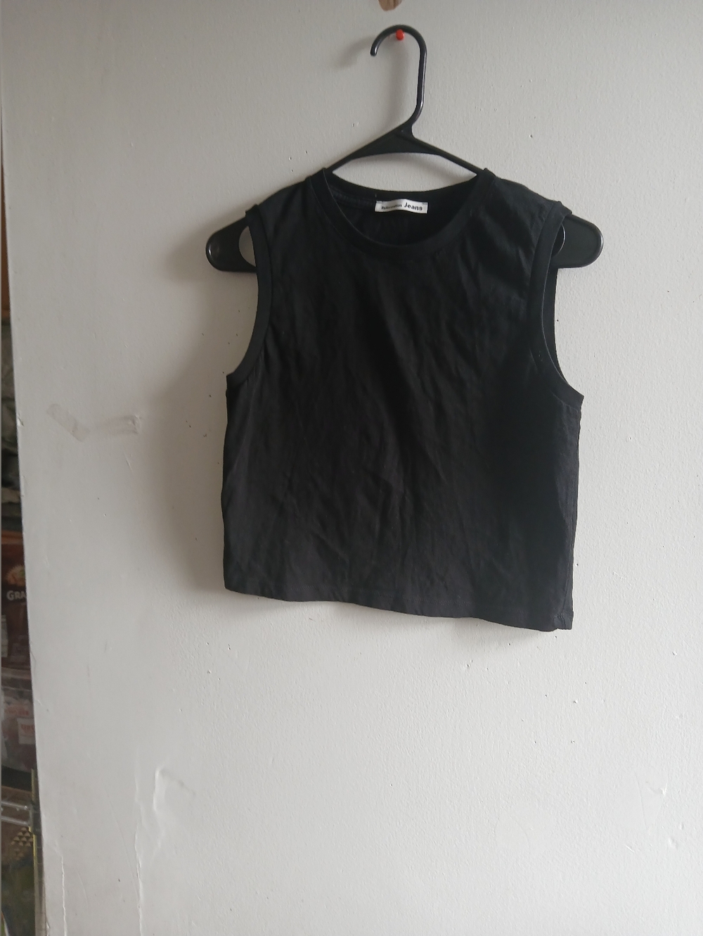 Reformation Black Sleeveless Crop Tank